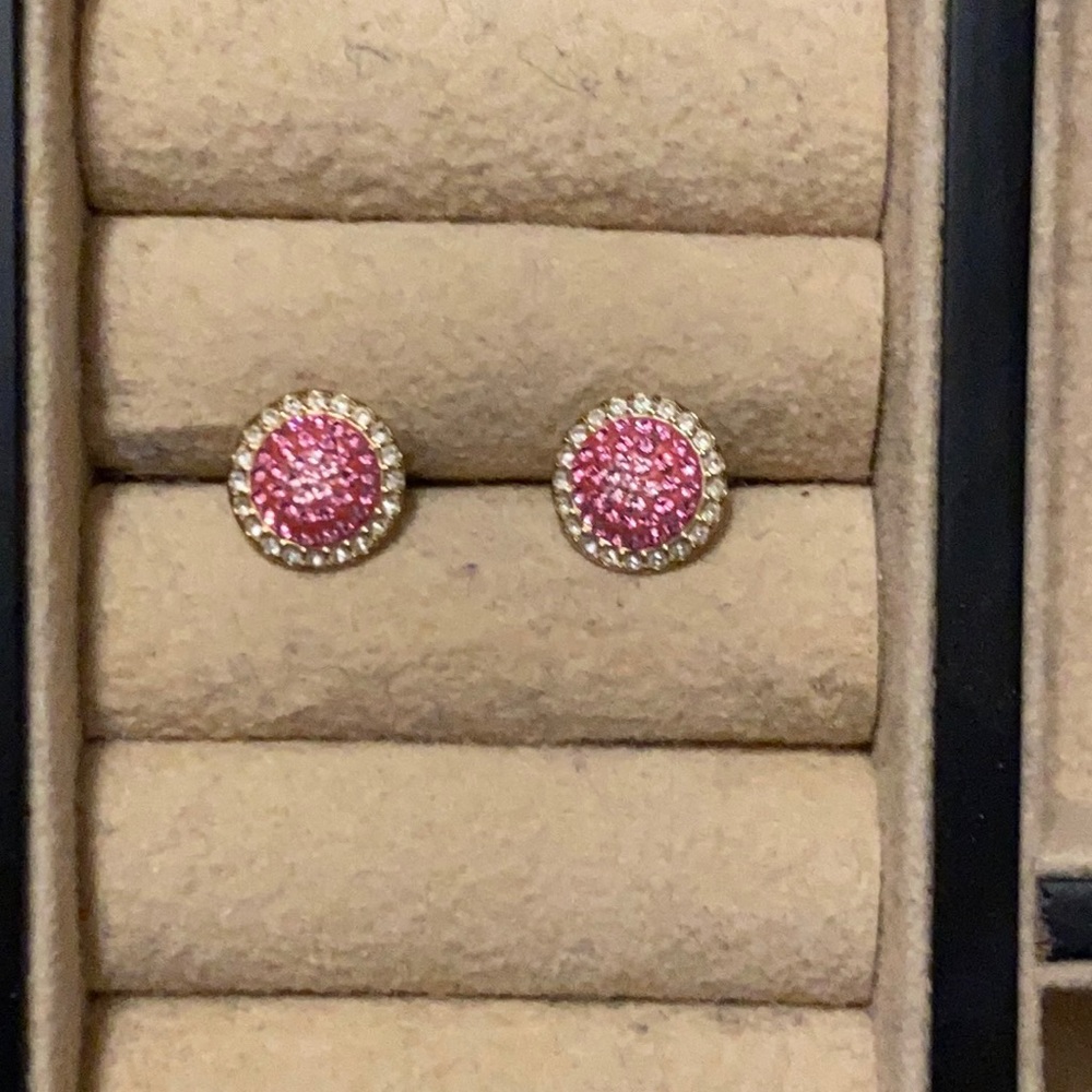 Rose gold pink Swarovski earrings